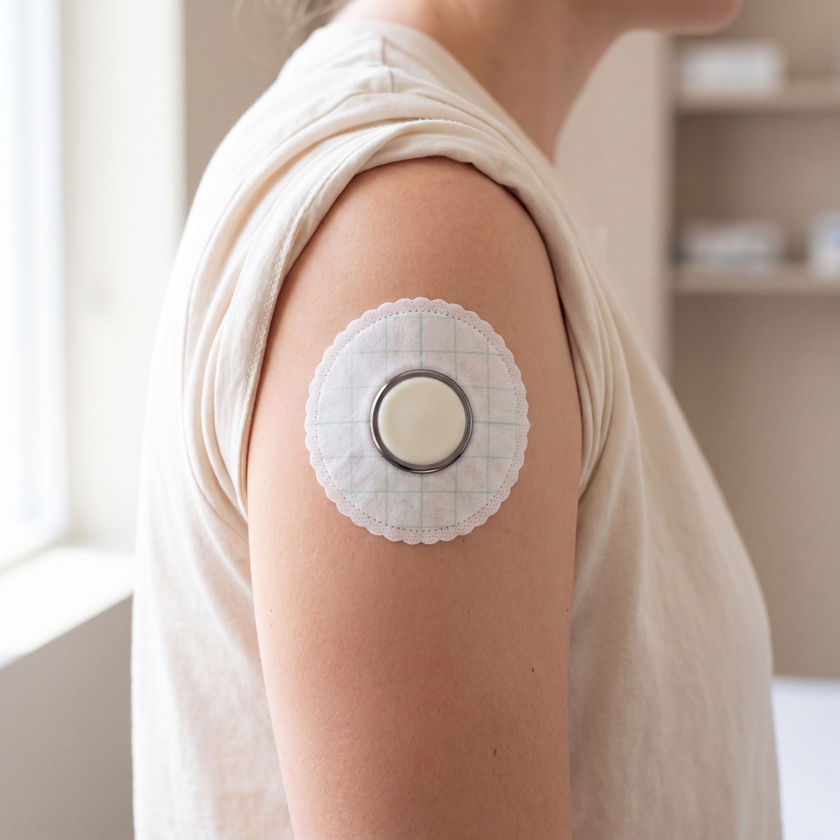 The patch applied to an upper arm